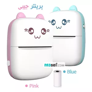 مینی پرینتر جیبی حرارتی طرح گربه iPrint ( بدون نیاز به جوهر ) خرگوش صورتی