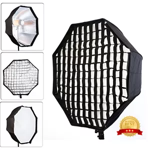 اکتاباکس پرتابل ام دی ان MDN 120 cm octabox with grid + زنبوری و دفیوزر