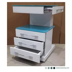 ترالی زیبایی پزشکی چهار کشو دو طبقه کد 525 فلزی