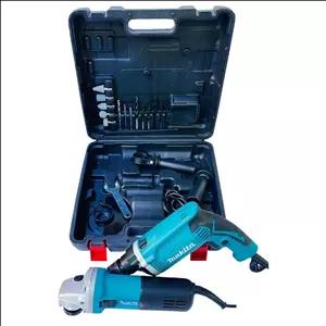 ست مینی فرز و دریل چکشی ماکیتا Makita HP1630 9555HN