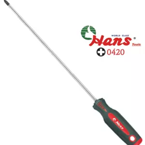 پیچ گوشتی چهار سو 400*6.5 فوق بلند دسته سوراخدار هنس HANS مدل 0420PH2-16