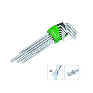 آچار آلن بلند 9 عددی خاص ستاره ای سرگرد و سوراخ دار تاپ تول TOPTUL مدل GAAL0928