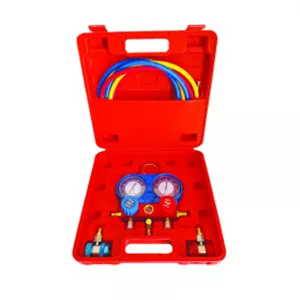 گیج شارژ گاز کولر دوقلو FG TOOLS مدل 4009-1 سه شیلنگ همراه با کوپلینگ