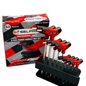 ست 9 عددی آچار آلن شش گوش عصایی تی شکل سلپرو SELPRO مدل 776409SH تایوان