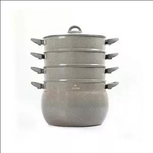 قابمه بخارپز گرانیتی سه طبقه لایف اسمایل سایز 26 مدل LIFEP9S3