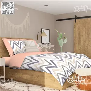 لحاف روتختی اسپرت زیک زاک بنفش سفید - کتان (103) 