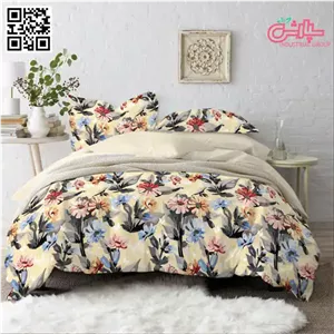 لحاف روتختی عروس آبرنگی کرم کالباسی - کتان (307) 