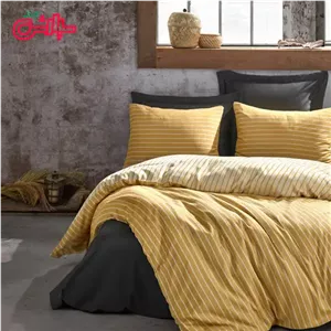 لحاف روتختی اسپرت زرد راه دار - کتان (347) 