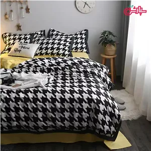 لحاف روتختی اسپرت سفید مشکی - کتان (352) 