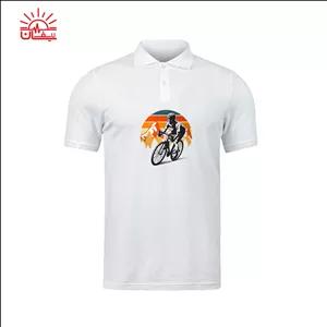 پولوشرت سفید دوچرخه سواری