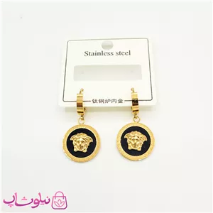 گوشواره آویز دخترانه مدل ورساچه مشکی کد 1891