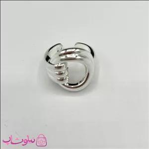 انگشتر زنانه طرح سه لاین حلقه آبکاری نقره کد 150