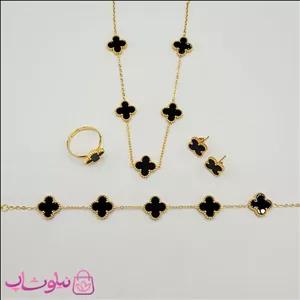 سرویس کامل زنانه طرح ونکلیف مشکی طلایی کد 330