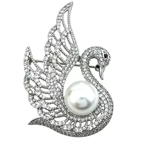 گل سینه زنانه ژوپینگ مدل قو کد G4168