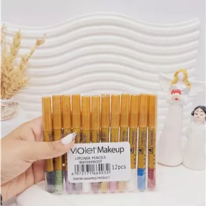 پک 12 تایی مداد چشم گلیتری violet Makeup ضد آب کد0032