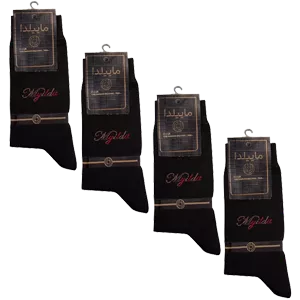 بسته 4 عددی جوراب مردانه ساق بلند مشکی 3634-1001 ماییلدا