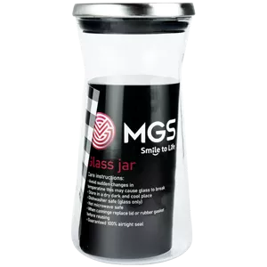 بانکه حبوبات شیشه ای با در استیل ام جی اس 1200 سی سی