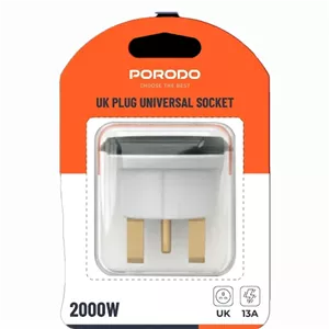 مبدل برق 2000 وات پرودو Porodo 2000W UK Plug Universal Socket  PDKT168BU