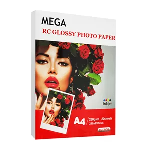 کاغذ فتو گلاسه براق 260 گرم A4 مگا 20 برگی