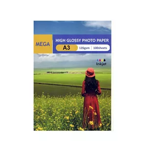 کاغذ فتو گلاسه براق 135 گرم A3 مگا 100 برگی