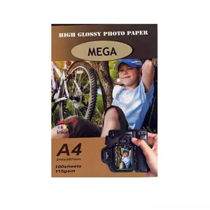 کاغذ فتو گلاسه براق 115 گرم A4 مگا 100 برگی