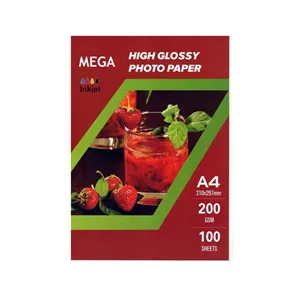 کاغذ فتو گلاسه براق 200 گرم A4 مگا 100 برگی