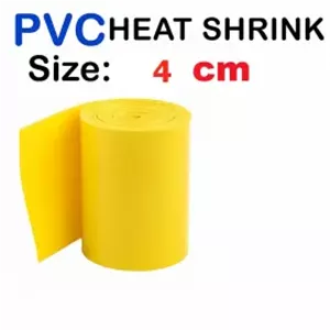 شیرینگ حرارتی PVC باتری عرض 4 سانت  طول یک متری 40 میکرون زرد