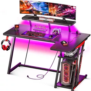 میز گیمینگ شکل L با چراغ های LED مدل MOTPK Gaming Desk L Shaped 47 Inch - ارسال 20 الی 25 روز کاری