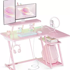 میز گیمینگ با چراغ های LED مدل MOTPK Pink Gaming Desk 39 Inch - ارسال ۱۰ الی ۱۵ روز کاری