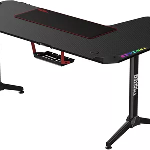 میز بازی Twisted Minds Warrior L شکل با RGB چپ - مشکی - ارسال 15 الی 20 روزی کاری