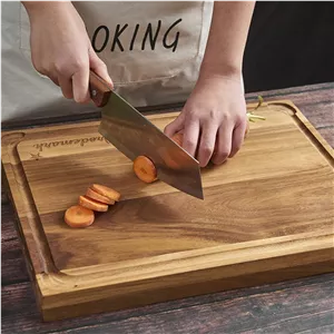Cutting Boards Large Wooden Cutting Board for Kitchen Edge Grain Reversible Wood Chopping Board with Juice Groove and Handles Best Kitchen Cutting Boards for Chopping and Slicing - ارسال 15 الی 20 روز کاری