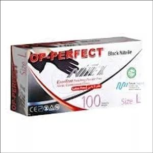 دستکش نیتریل مشکی سایز لارج OP-perfect بسته 100 عددی ( ارسال از تهران )
