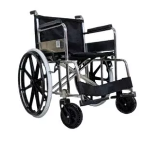 ویلچر تاشو مدل 874C با بدنه تقویت‌شده و چرخ توپر اسپرت (ارسال از تهران)