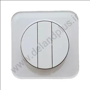 کلید سه پل مدل آدا پلکسی سفید (مکانیزم قاب)