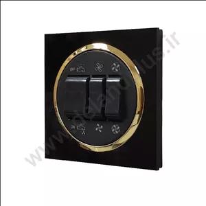 کلید کولر مدل آوا پلکسی مشکی زه طلایی (مکانیزم قاب زه طلایی)