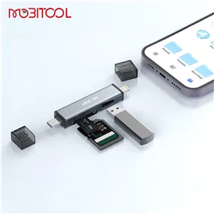 کارت خوان و OTG تایپ سی به لایتنینگ گرین لاین Green Lion 3 in 1 Card Reader with USB-C & Lightning Connectivity