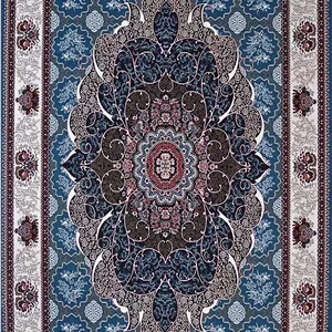 فرش کاشان 440 شانه طرح چکاوک زمینه آبی