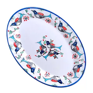 دیس بیضی کوچک نقش مرغی رنگی