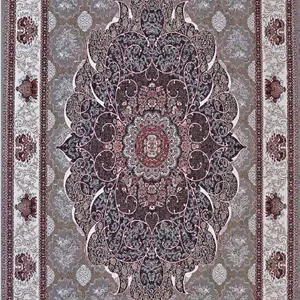 فرش کاشان 440 شانه طرح چکاوک زمینه فیلی