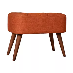 پاف نیمکت نشسته دو نفره پایه چوبی رنگ شکلاتی