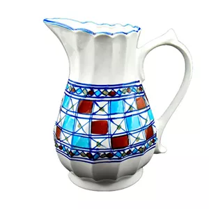 پارچ سنتی دسته دار نقش شطرنجی (چینی میبد مروارید یزد)