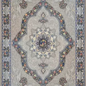 فرش کاشان 700 شانه طرح کارینا زمینه فیلی (غیربرجسته)