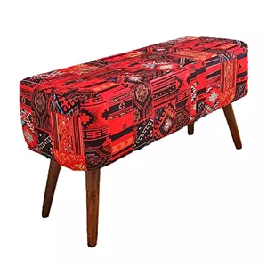 پاف نیمکت نشسته دو نفره پایه چوبی مدل سنتی