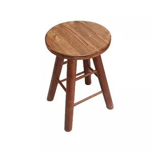 پاف صندلی نشسته پایه چوبی و بدنه چوبی