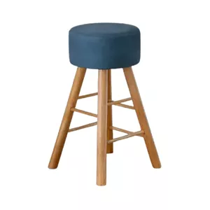 پاف صندلی نشسته پایه چوبی رنگ سورمه ای