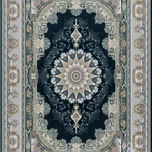 فرش قیطران 1500 شانه کلکسیون سوفیا طرح هلن زمینه سورمه ای (برجسته)