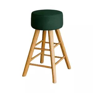 پاف صندلی نشسته پایه چوبی رنگ سبز