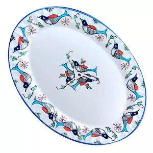 دیس بیضی متوسط نقش مرغی رنگی