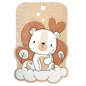 فرش زرباف سه بعدی پرزبلند طرح تامی زمینه شکلاتی (شگی)