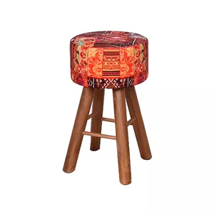 پاف صندلی نشسته پایه چوبی مدل سنتی